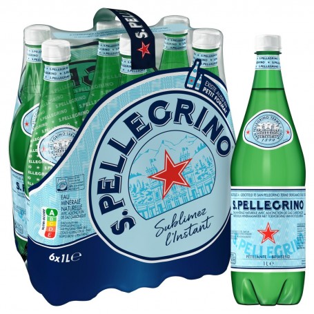 S.PELLEGRINO eau minéral naturelle gazeuse 6 x 1L PET