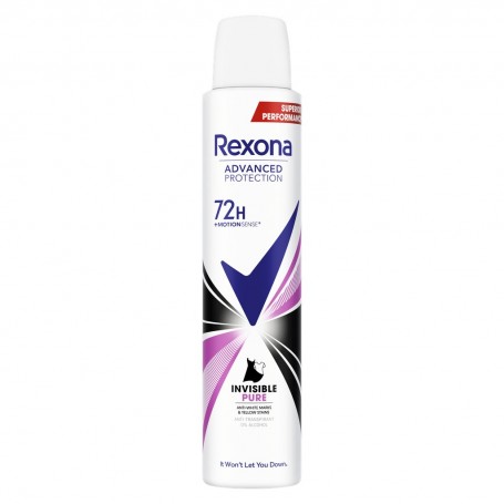 Rexona Déodorant Femme Spray Anti-Transpirant 72H Invisible Pure 200ml