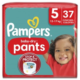 Pampers Couches-Culottes Baby-Dry Taille 5, 37 Couches, 12kg - 17kg
