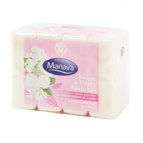 SAVON TOILETTE FLEUR BLANCH 4X100G(1054096)