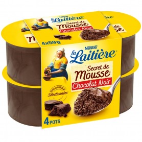 La Laitiere Secret de Mousse Chocolat noir 4x59g