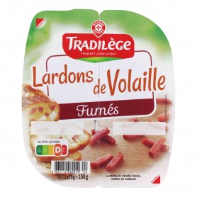 LARDONS VOLAILLE FUMES 2X75G