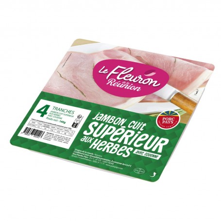 BARQUETTE JAMBON CUIT SUPERIEUR HERBES AC X4 160g LE FLEURON DE LA REUNION